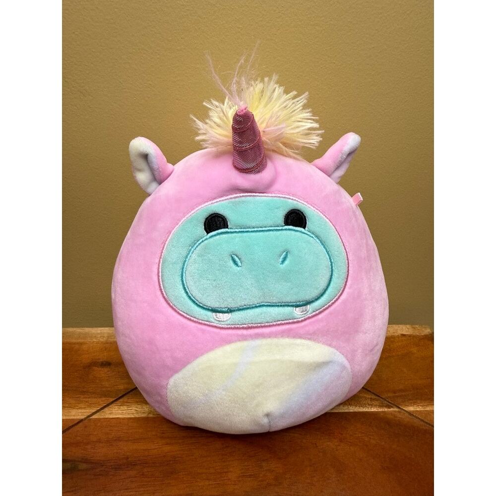 Squishmallows Hank the Hippo in Unicorn Costume 8"‎ Plush Toy Pink